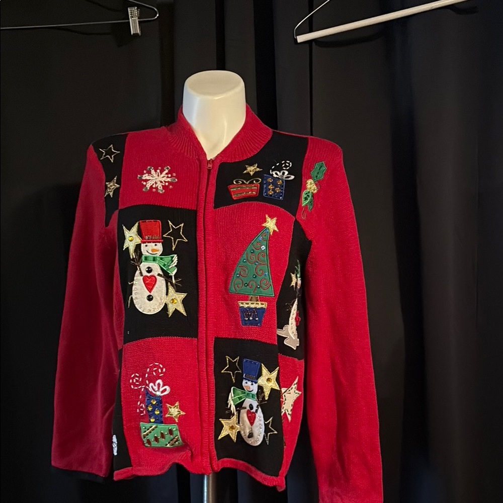 Festive Red Christmas Cardigan
